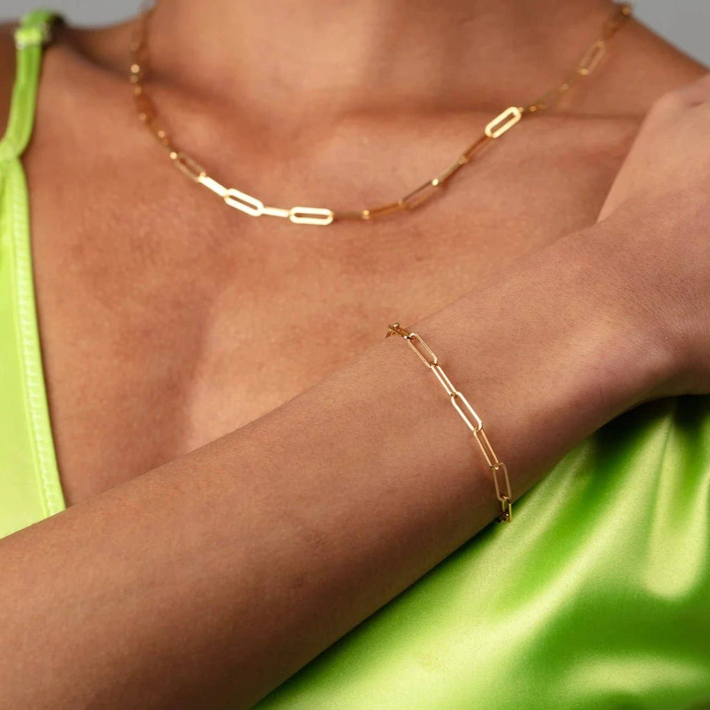 Long Link Chain Bracelet | 18k Gold Plated