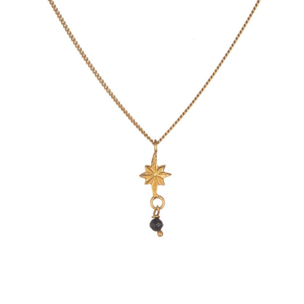 Star Pendant With Bead, Gold