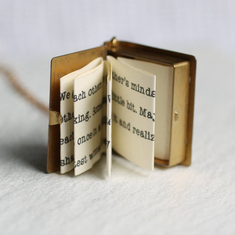 Love Story Book Locket with Hidden Blank Message Paper