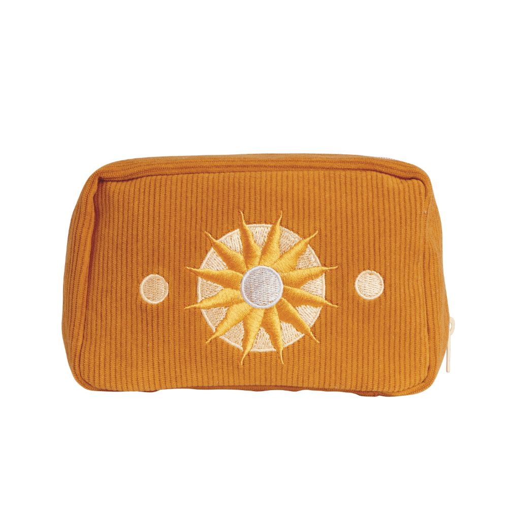 Corduroy Makeup Bag in Burnt Orange