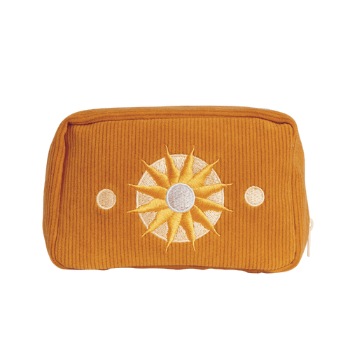 Corduroy Makeup Bag in Burnt Orange