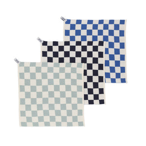 Reusable & Eco-Friendly Cotton Dishcloths: Check Cobalt