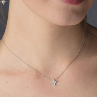 Starburst Necklace with Slider Clasp | Rhodium Plated