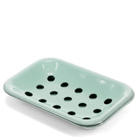 Two-Part Enamel Soap Dish - Green