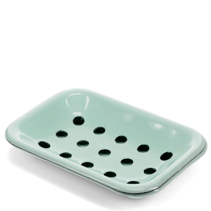 Two-Part Enamel Soap Dish - Green