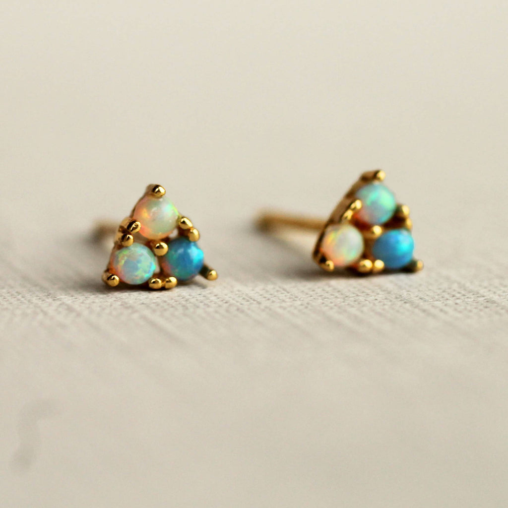 A Trio of Turquoise Opal Stud Earrings