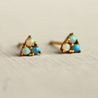 A Trio of Turquoise Opal Stud Earrings