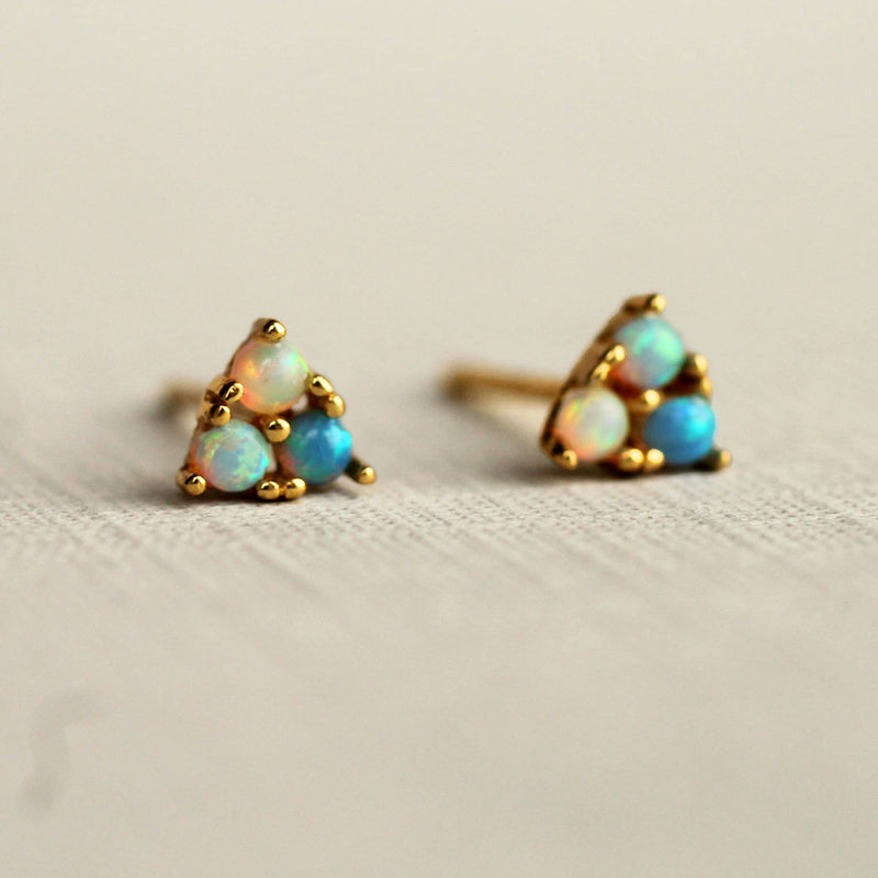 A Trio of Turquoise Opal Stud Earrings