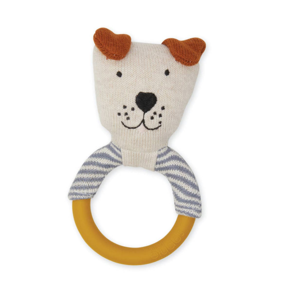 Dog Cotton Knit & Silicone Teether Rattle