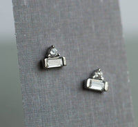 Art Deco Crystal Pyramid Stud Earrings