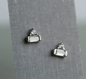 Art Deco Crystal Pyramid Stud Earrings