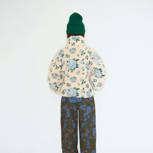 Vanilla Roses Print Sherpa Jacket