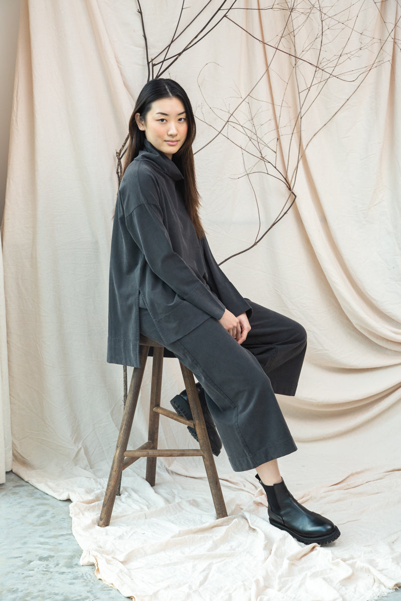 Taya Trousers - Charcoal Stonewash