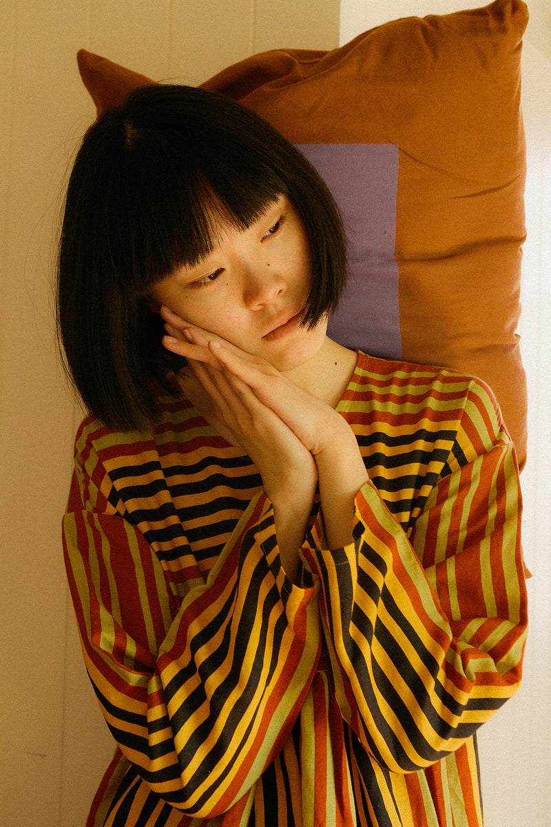 Alder Dress Painters Stripe