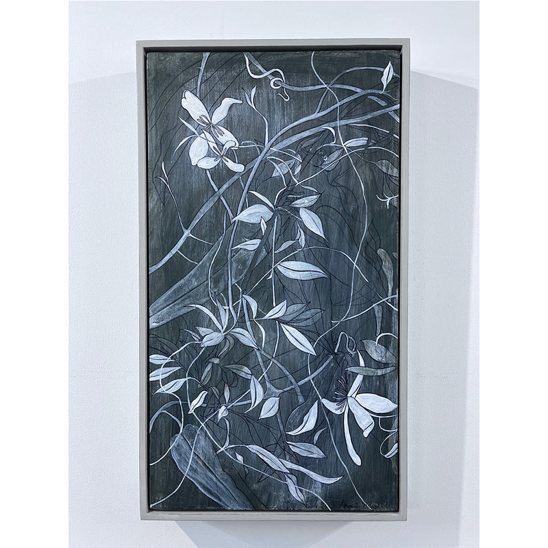 'Clematis' Framed Painting On Board