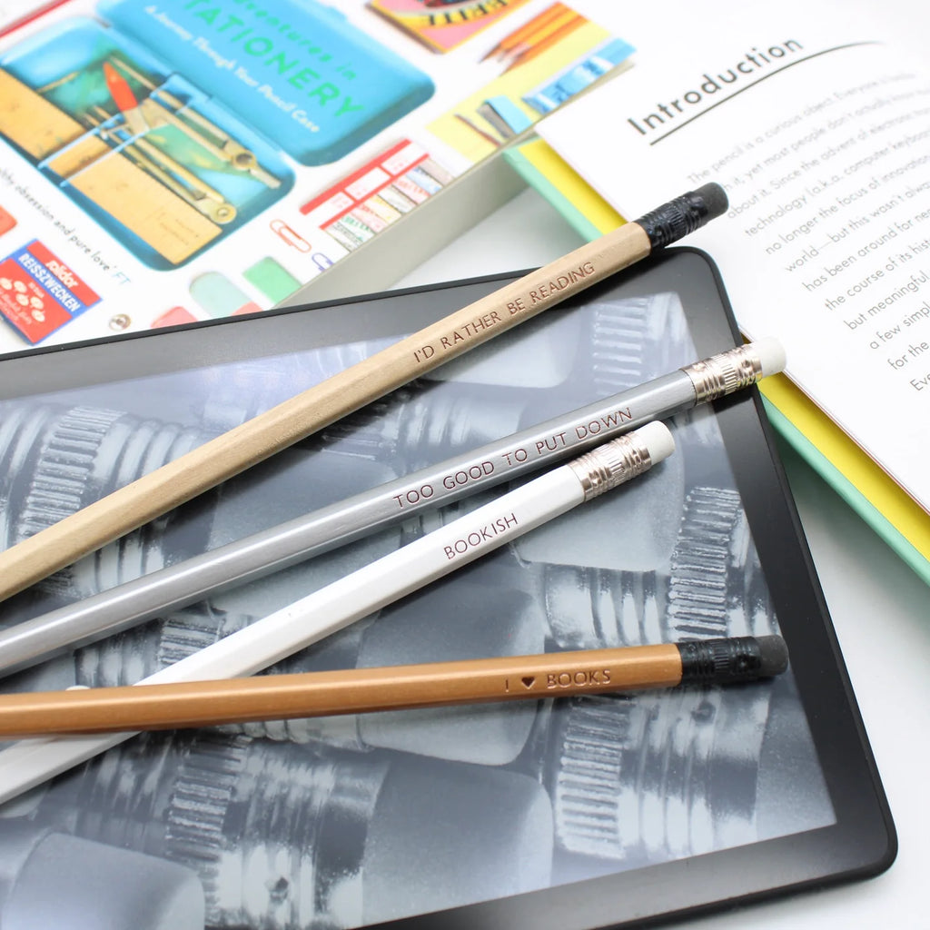 Book Lover Pencil Set - Natural