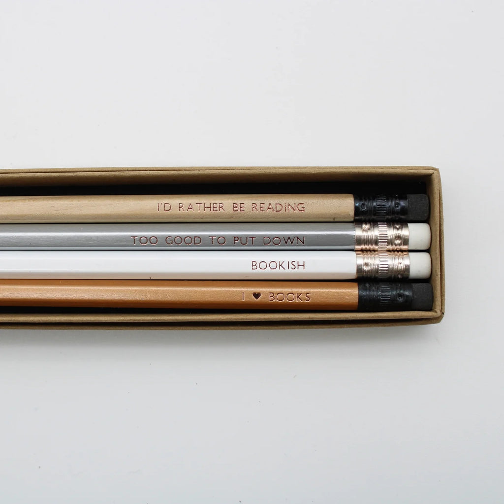 Book Lover Pencil Set - Natural