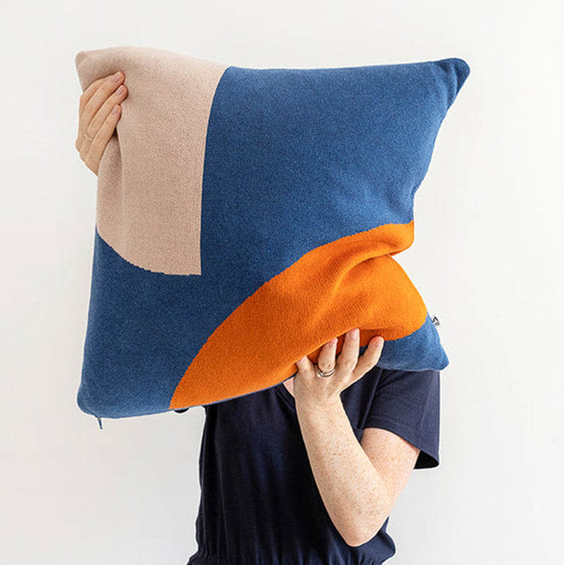ILO Cushion in Blue and Rust