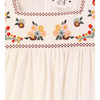 Crocus Dress with Multi Coloured Embroidery