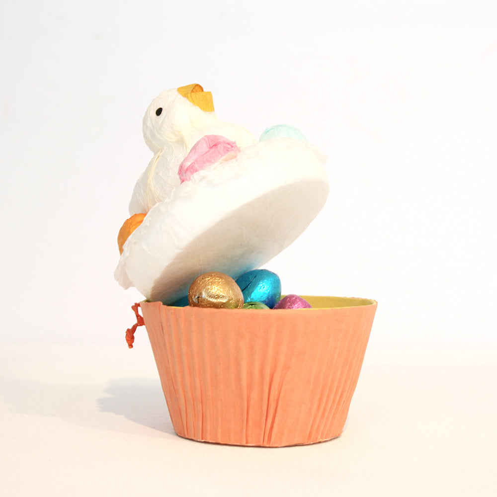 Chick Cupcake Decoration with Chocolate