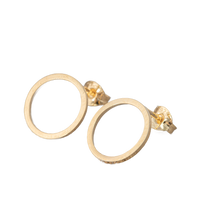 Circle Studs, Gold Plated