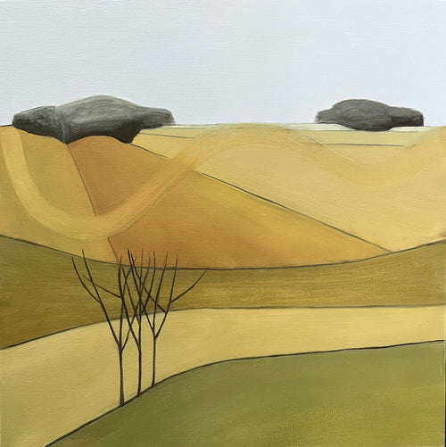 'Contour II' Oil On Panel, Framed