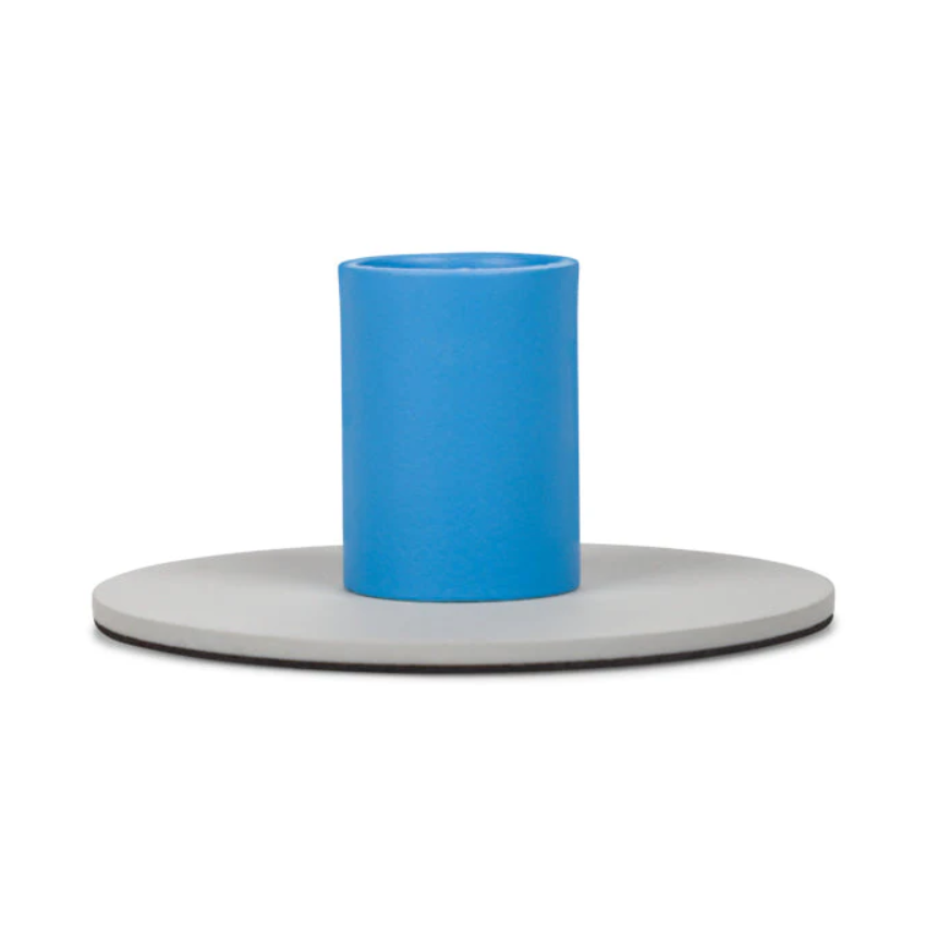 Small Blue and Grey Metal Candleholder