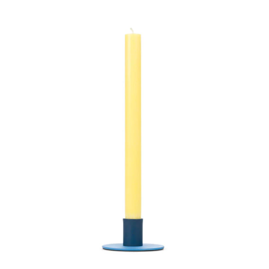 Small Two-Tone Blue Metal Candleholder