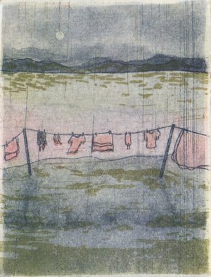 'Daydreaming' Etching, Framed