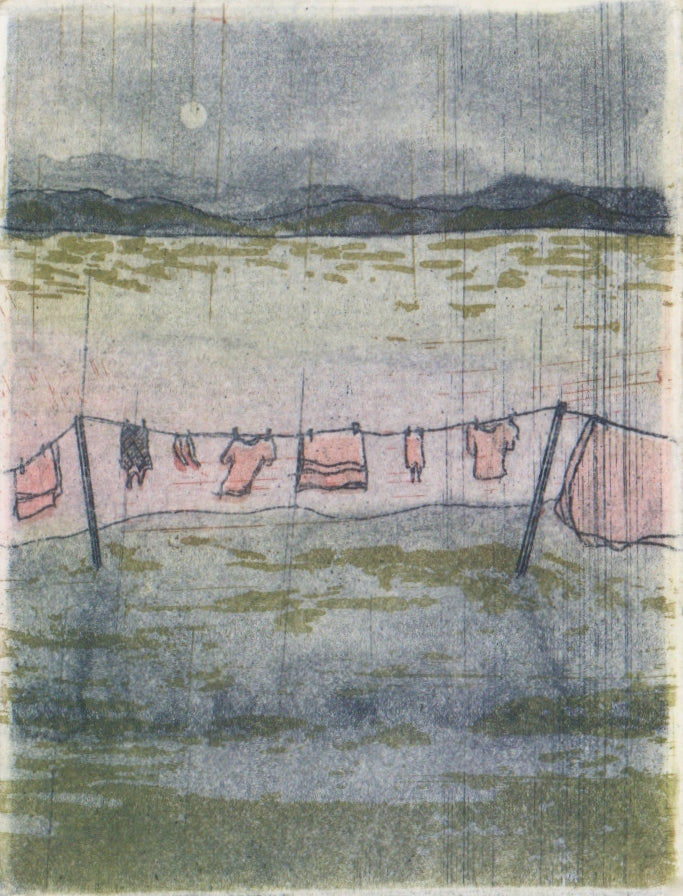 'Daydreaming' Etching, Framed