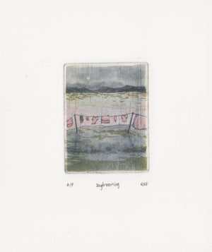 'Daydreaming' Etching, Framed