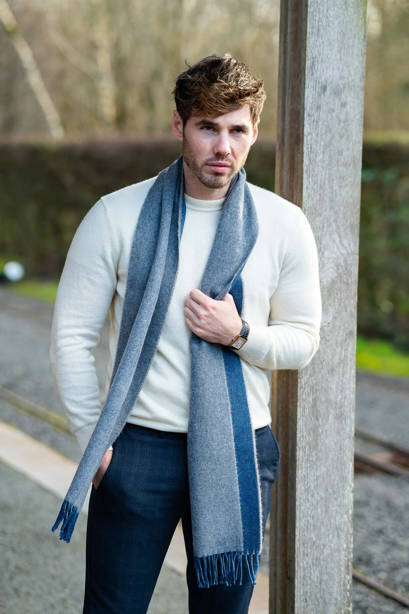 Denim Reversible Wool Scarf