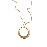 Gold Double Circle Necklace