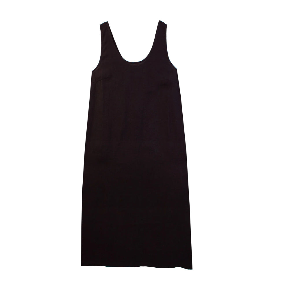 Linen Shift Dress - Black