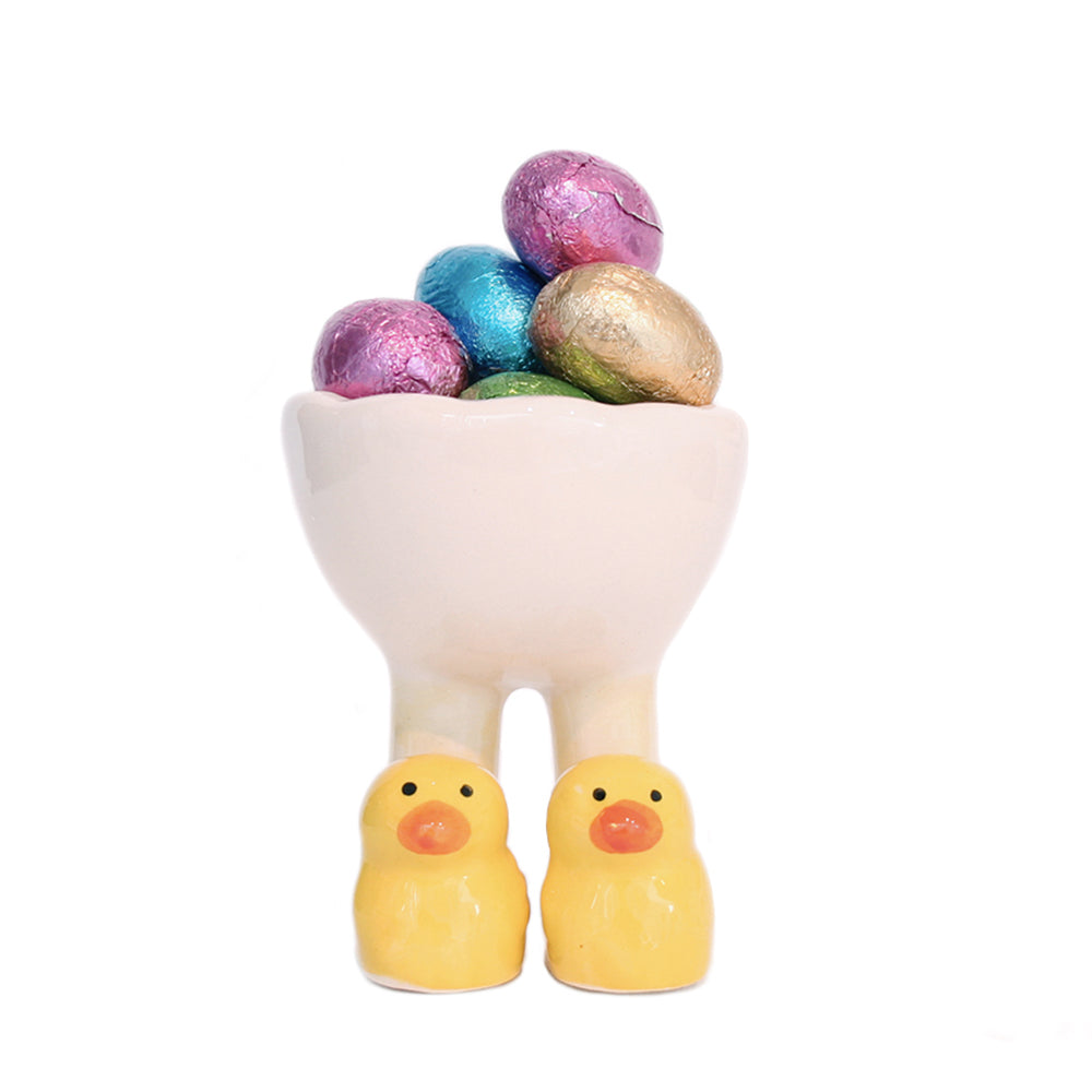 Duck Slippers Egg Cups with Milk Chocolates
