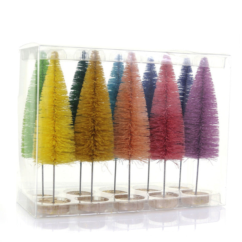 Bottle Brush Trees 10 Set Decorations