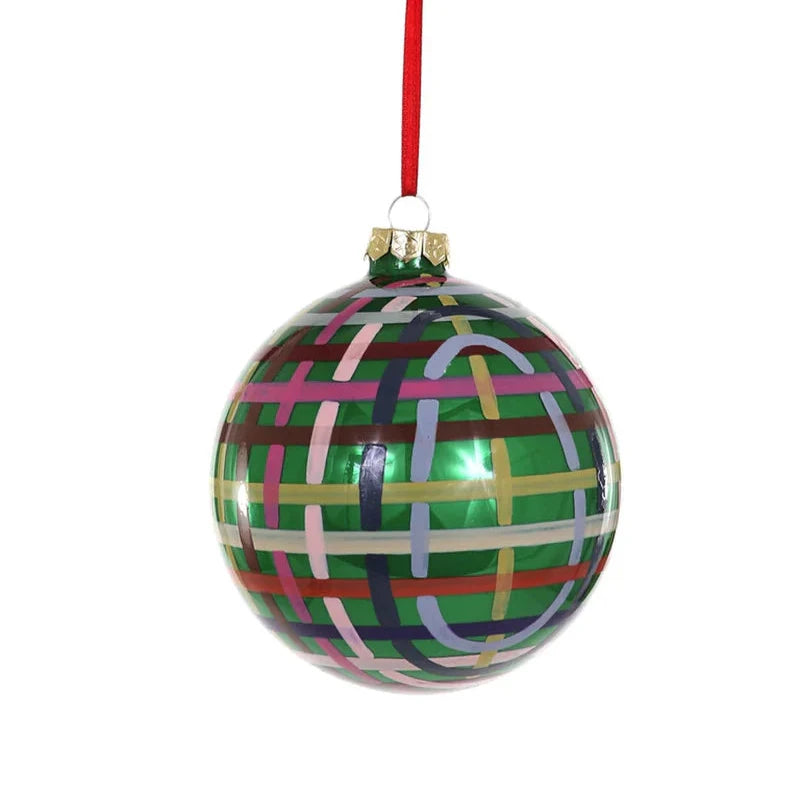 Colourful pattern in Green -Christmas Bauble