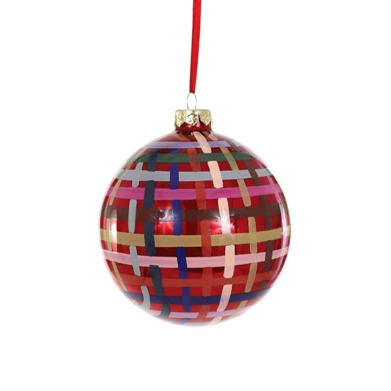 Colourful pattern in Red -Christmas Bauble