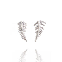 Fern Studs, Silver