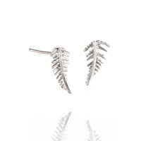 Fern Studs, Silver