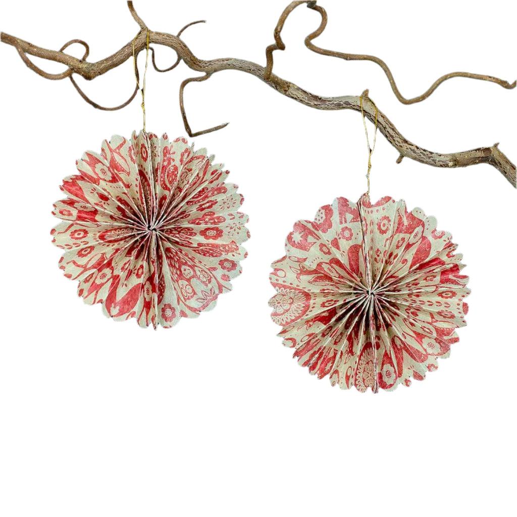 Folding Paper Ornament - 2 Pack