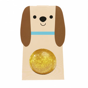 Glitter Bouncy Ball-Gold Dog