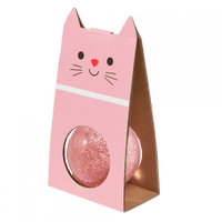 Glitter Bouncy Ball-Pink cat