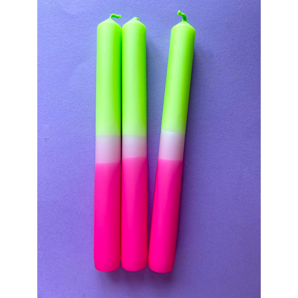 Glow Sticks Dip Dye Dinner Candle Trio