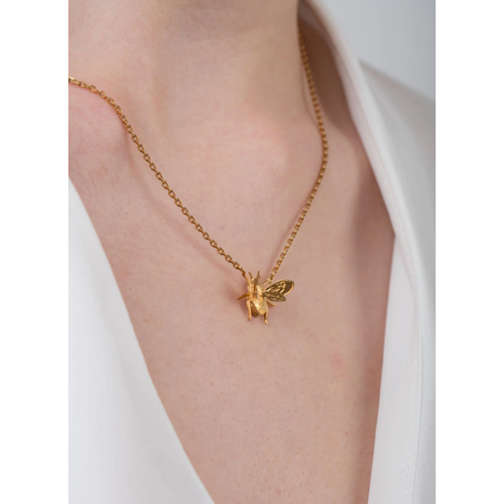 Bee Necklace, Gold Plate
