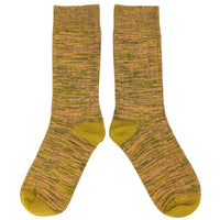 Unisex Organic Cotton Ribbed Socks - Green Marl