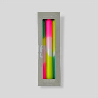 Green Splash Dip Dyed Neon Taper Candles