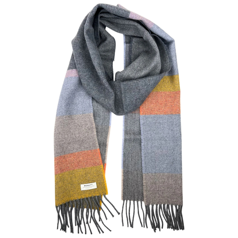 Grey Citrus Stripe Scarf