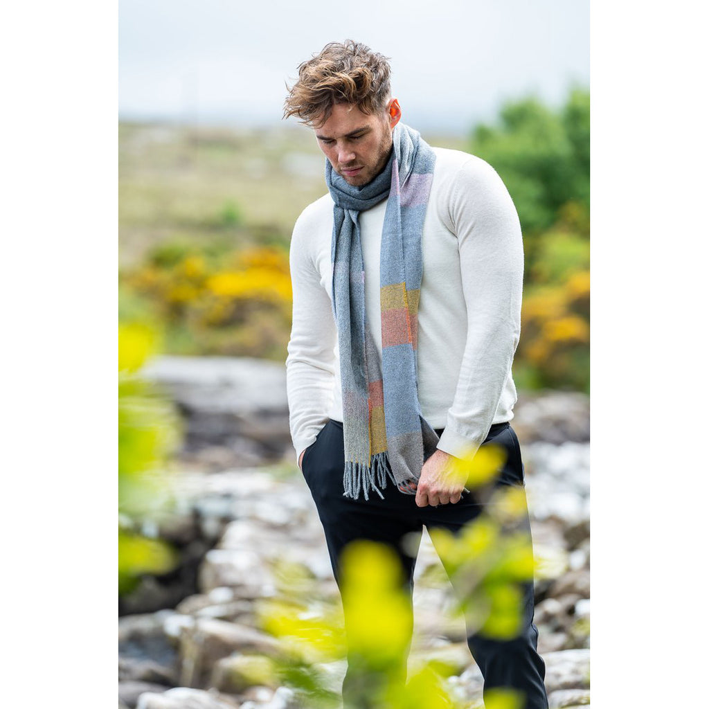 Grey Citrus Stripe Scarf