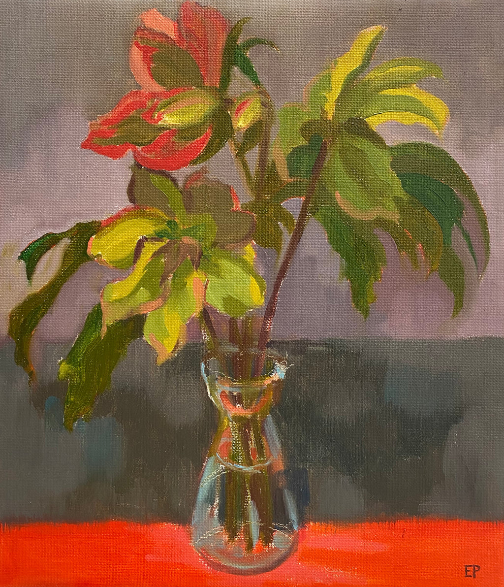'Helleborus, Oil Painting, Framed